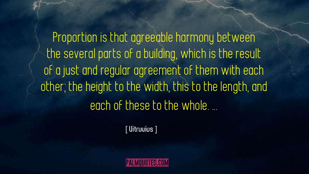 Vitruvius Quotes: Proportion is that agreeable harmony
