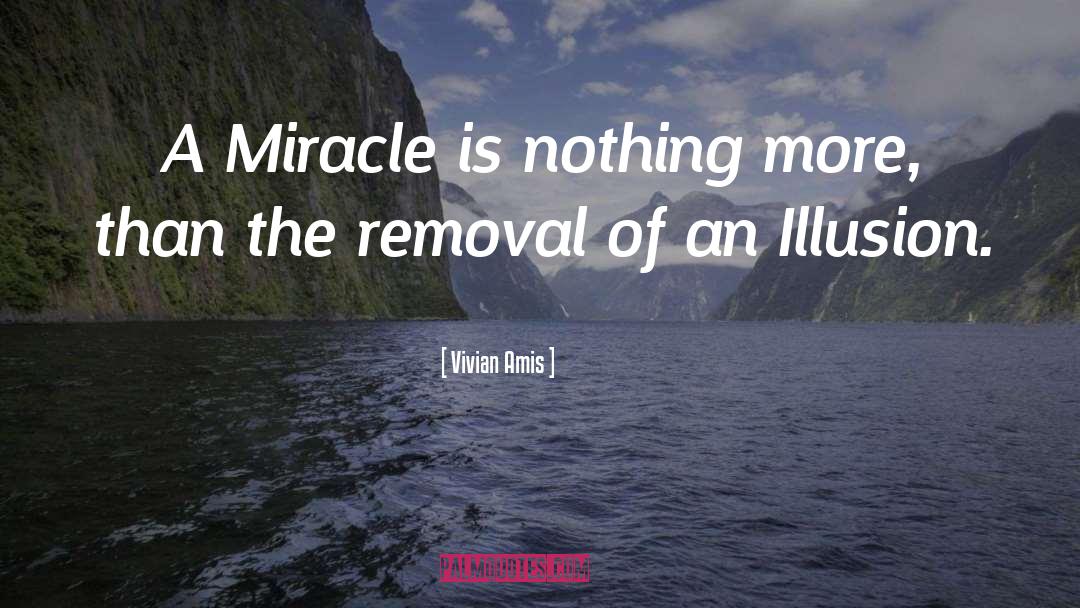 Vivian Amis Quotes: A Miracle is nothing more,