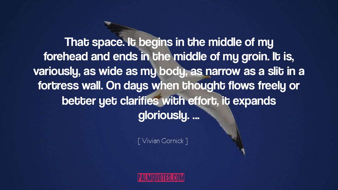 Vivian Gornick Quotes: That space. It begins in