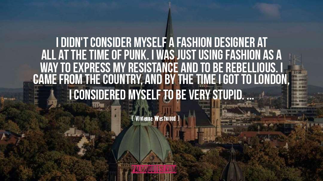 Vivienne Westwood Quotes: I didn't consider myself a
