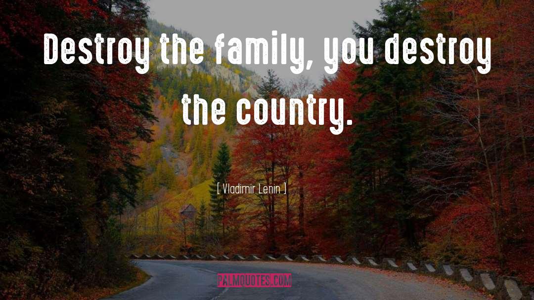 Vladimir Lenin Quotes: Destroy the family, you destroy