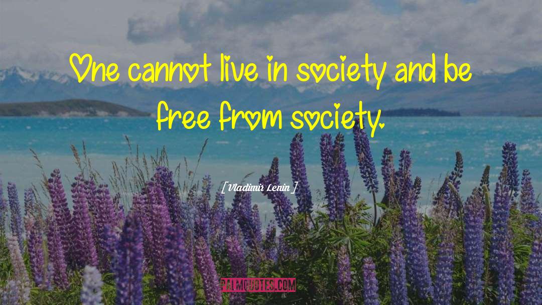 Vladimir Lenin Quotes: One cannot live in society