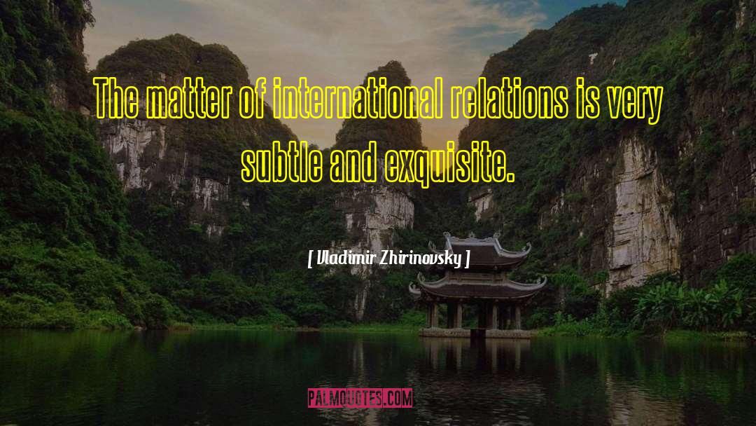 Vladimir Zhirinovsky Quotes: The matter of international relations