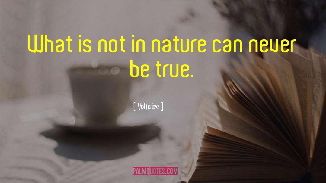 Voltaire Quotes: What is not in nature