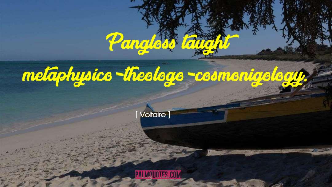Voltaire Quotes: Pangloss taught metaphysico-theologo-cosmonigology.