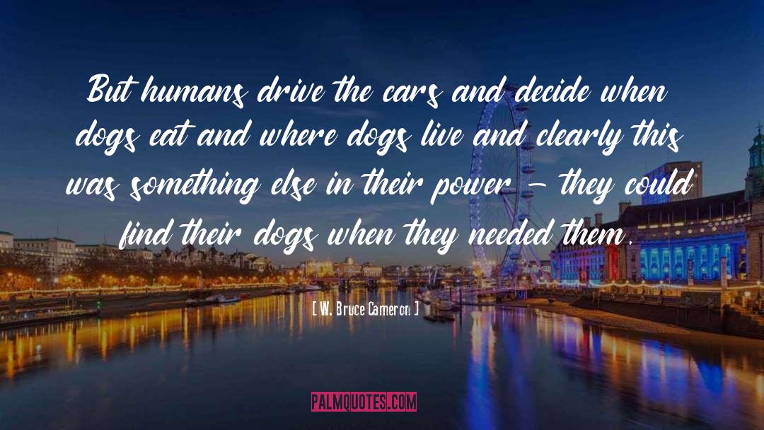 W. Bruce Cameron Quotes: But humans drive the cars