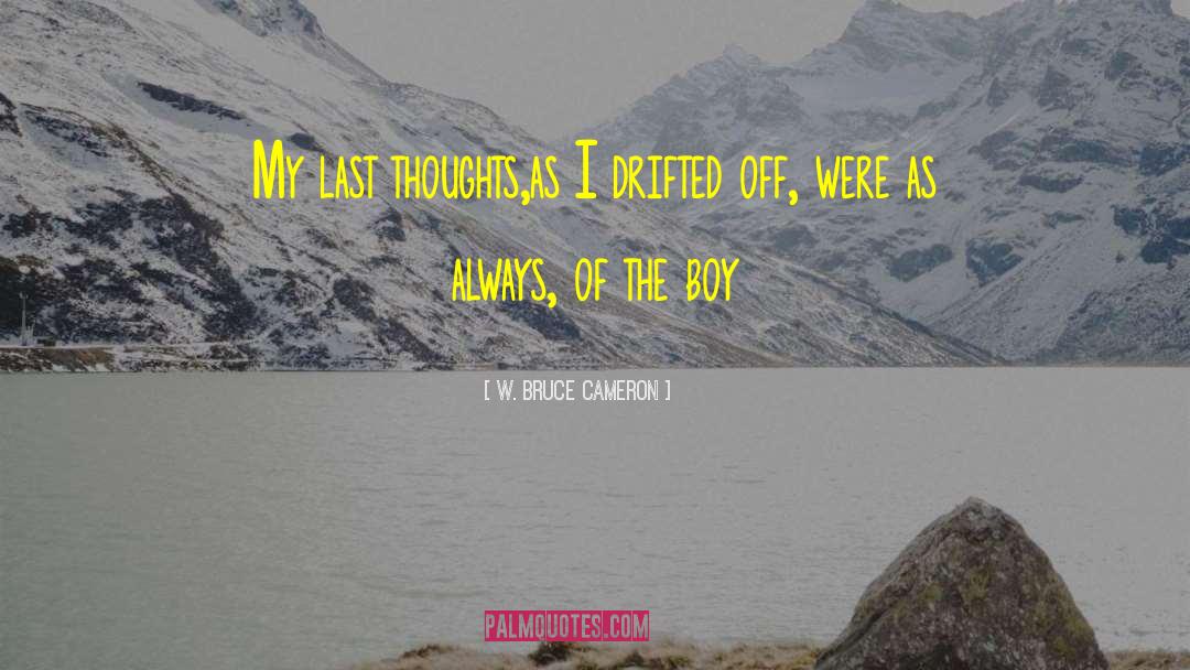 W. Bruce Cameron Quotes: My last thoughts,as I drifted