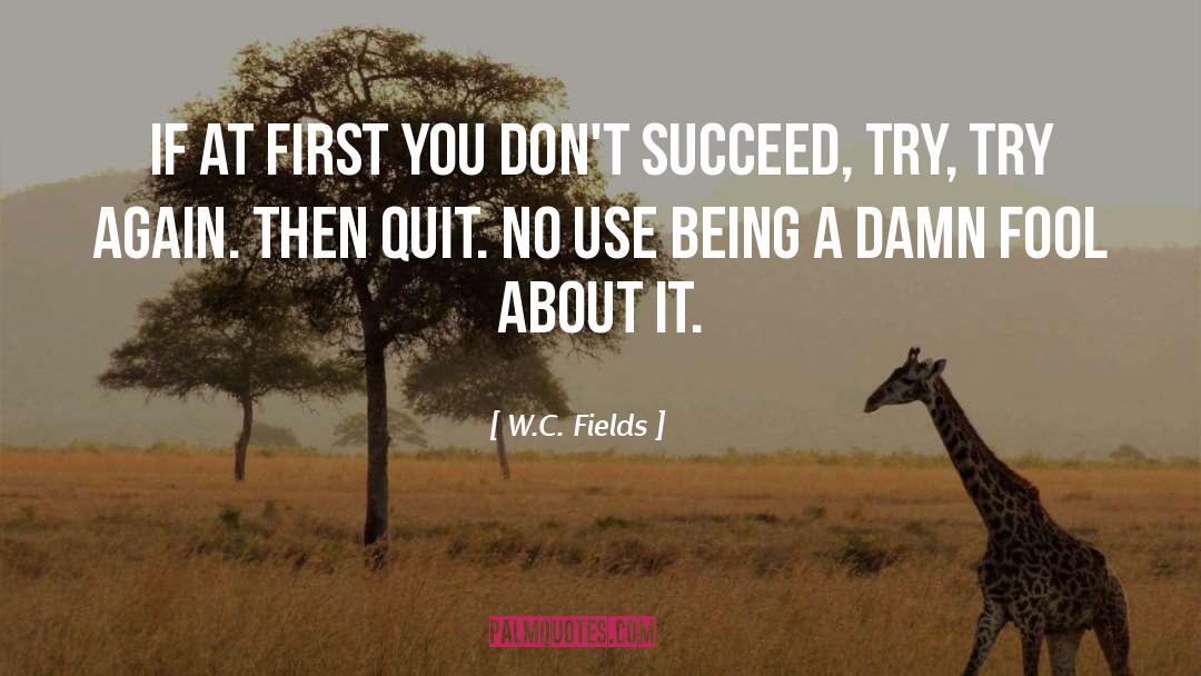 W.C. Fields Quotes: If at first you don't