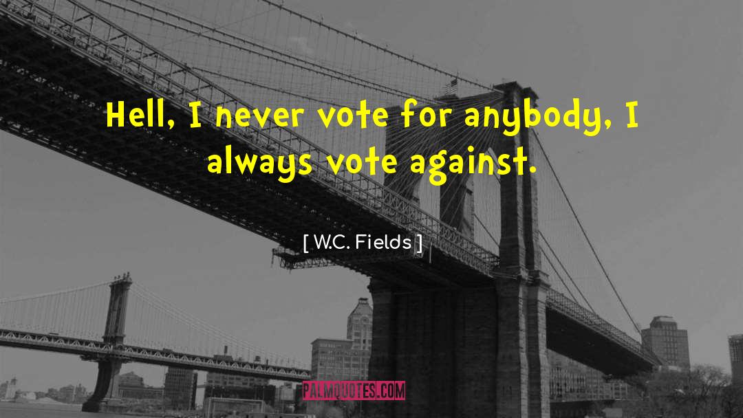 W.C. Fields Quotes: Hell, I never vote for