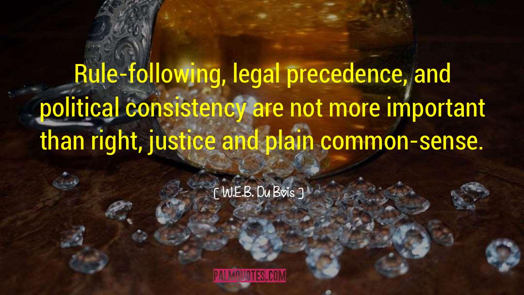 W.E.B. Du Bois Quotes: Rule-following, legal precedence, and political