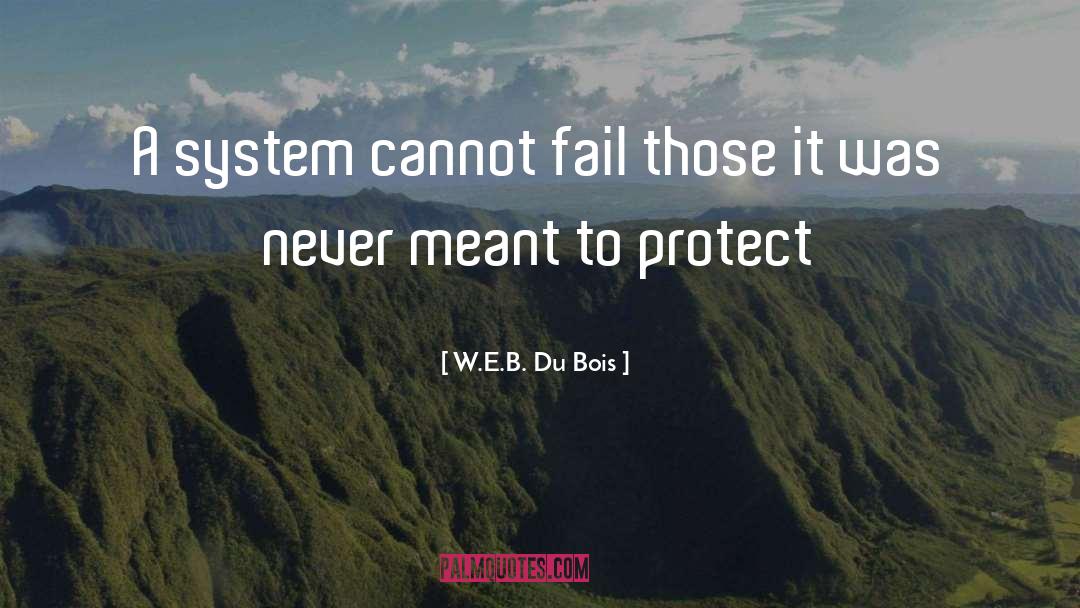 W.E.B. Du Bois Quotes: A system cannot fail those