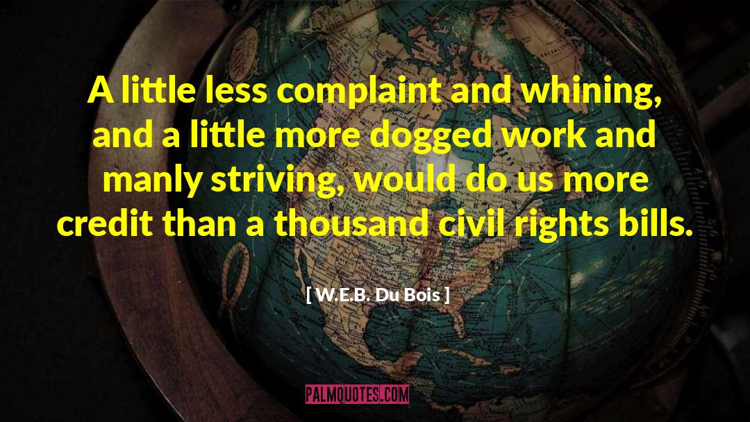 W.E.B. Du Bois Quotes: A little less complaint and