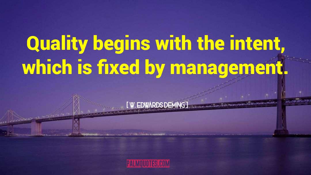 W. Edwards Deming Quotes: Quality begins with the intent,