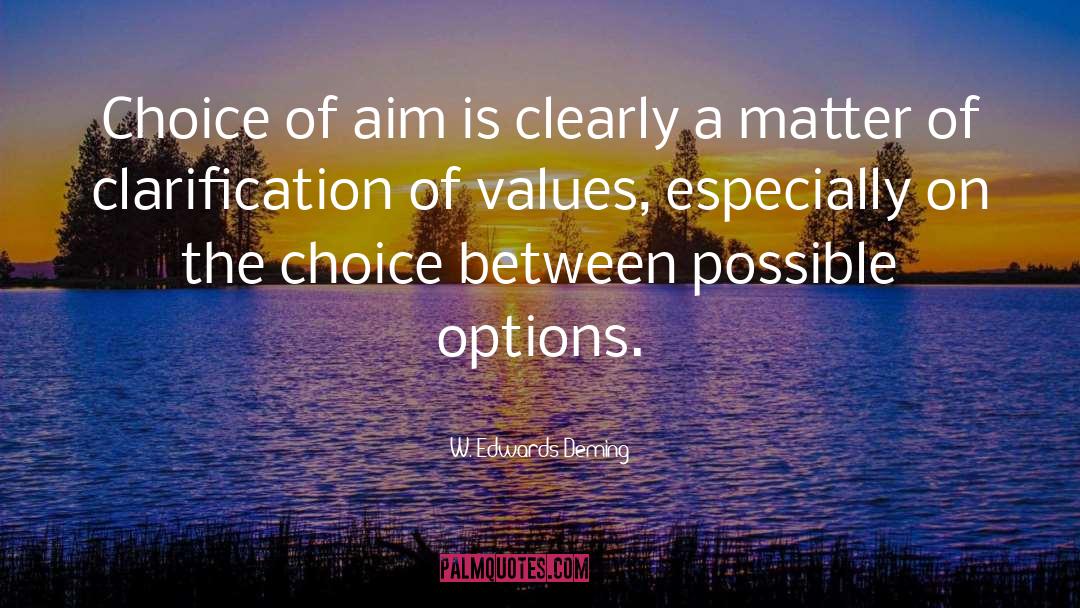 W. Edwards Deming Quotes: Choice of aim is clearly