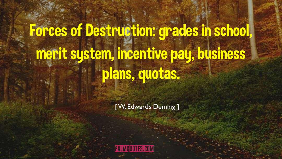 W. Edwards Deming Quotes: Forces of Destruction: grades in