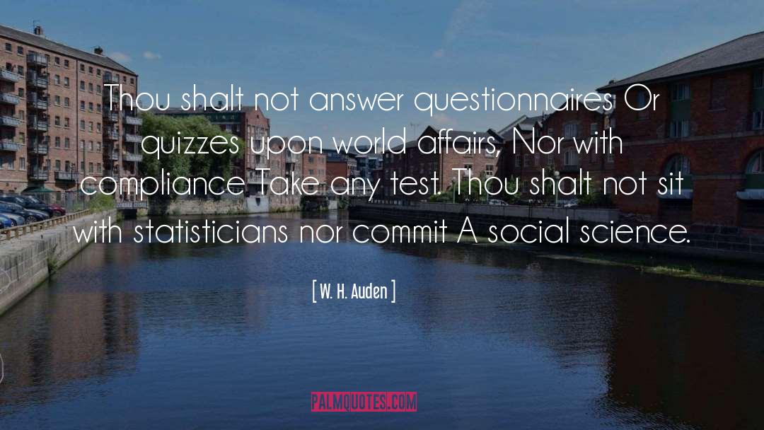 W. H. Auden Quotes: Thou shalt not answer questionnaires