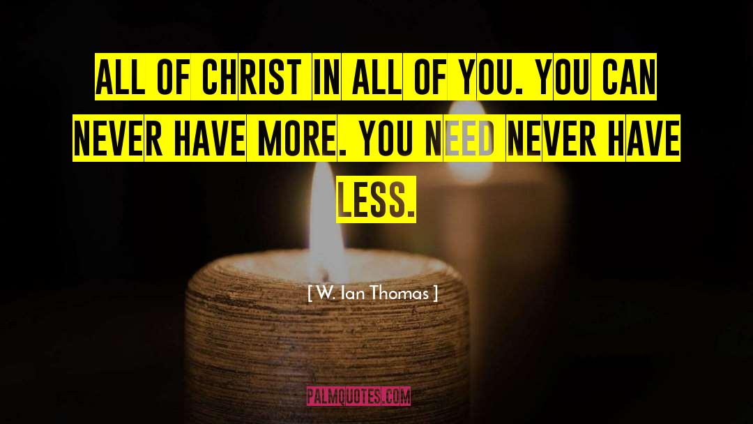 W. Ian Thomas Quotes: All of Christ in all