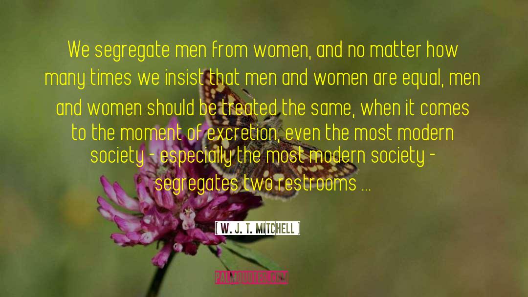 W. J. T. Mitchell Quotes: We segregate men from women,