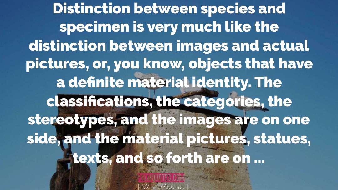 W. J. T. Mitchell Quotes: Distinction between species and specimen