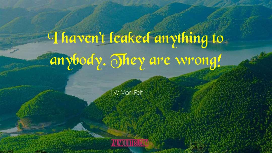 W. Mark Felt Quotes: I haven't leaked anything to