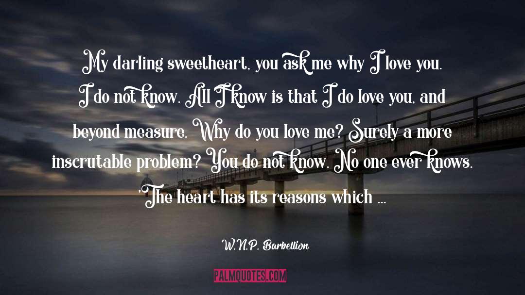 W.N.P. Barbellion Quotes: My darling sweetheart, you ask