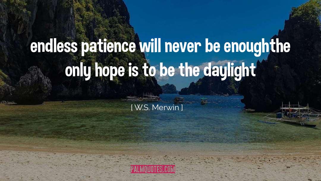 W.S. Merwin Quotes: endless patience will never be