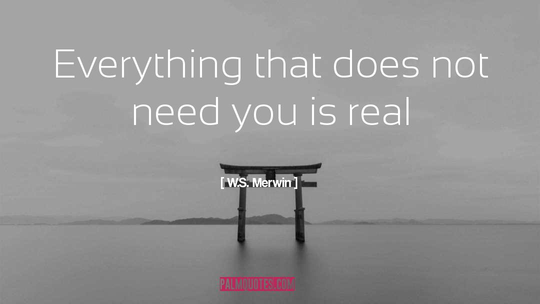 W.S. Merwin Quotes: Everything that does not need