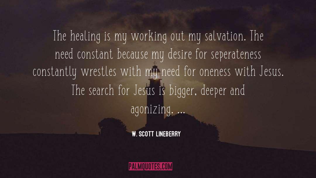 W. Scott Lineberry Quotes: The healing is my working