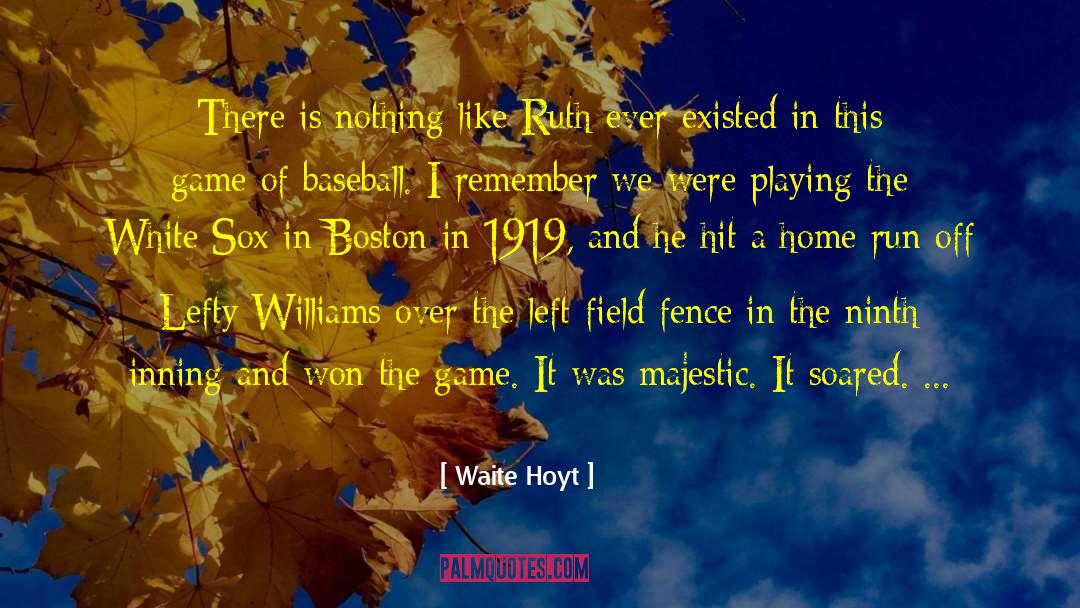 Waite Hoyt Quotes: There is nothing like Ruth