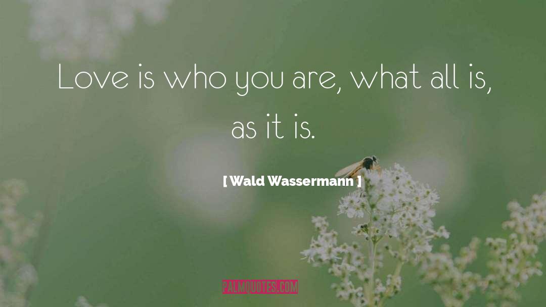 Wald Wassermann Quotes: Love is who you are,