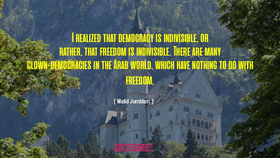 Walid Jumblatt Quotes: I realized that democracy is