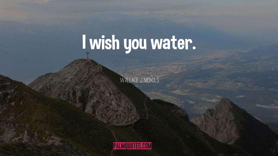 Wallace J. Nichols Quotes: I wish you water.