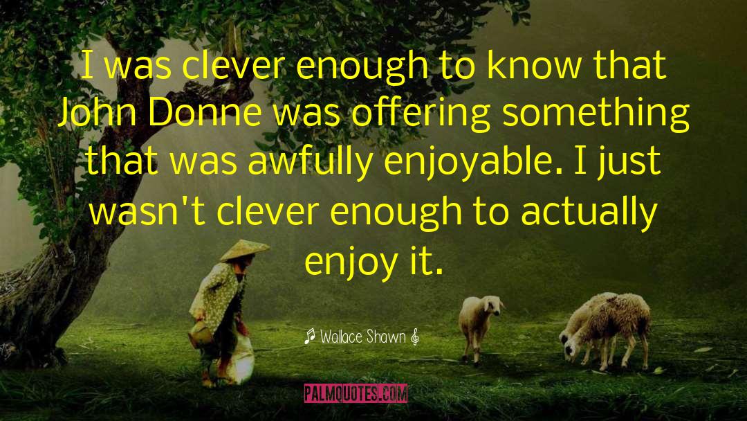 Wallace Shawn Quotes: I was clever enough to