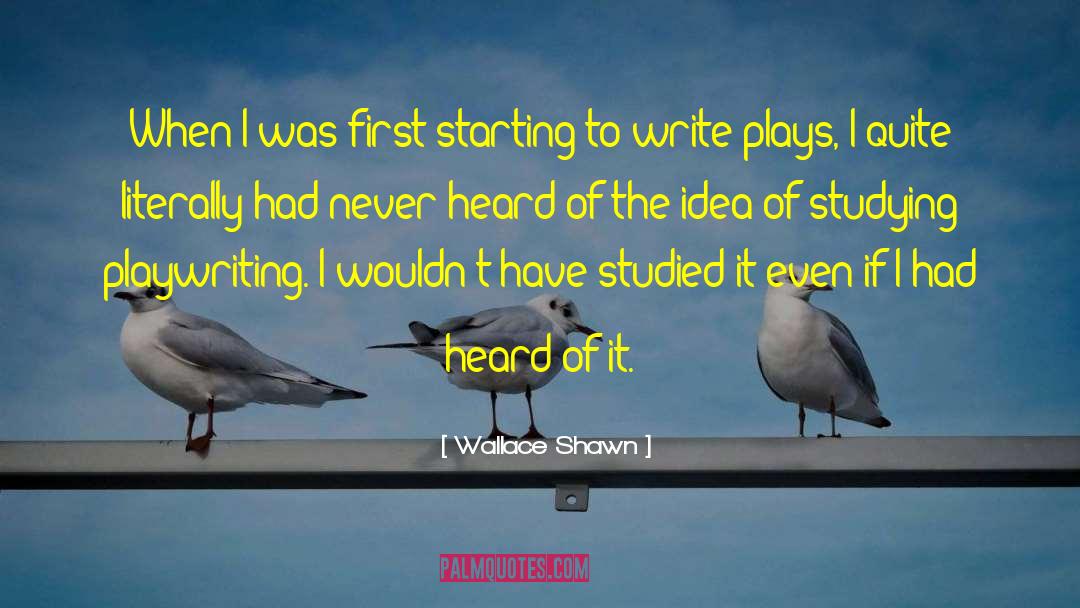 Wallace Shawn Quotes: When I was first starting