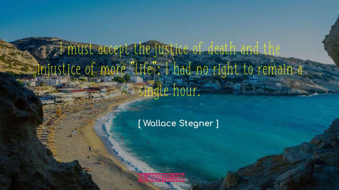 Wallace Stegner Quotes: I must accept the justice