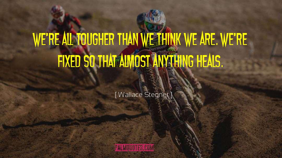 Wallace Stegner Quotes: We're all tougher than we