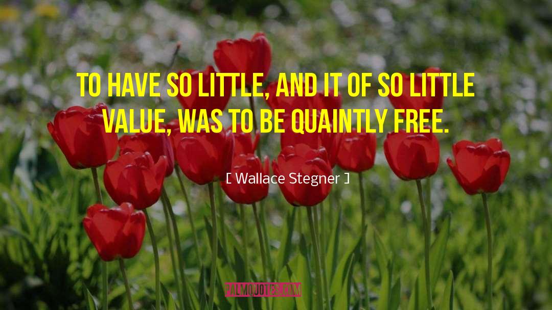 Wallace Stegner Quotes: To have so little, and