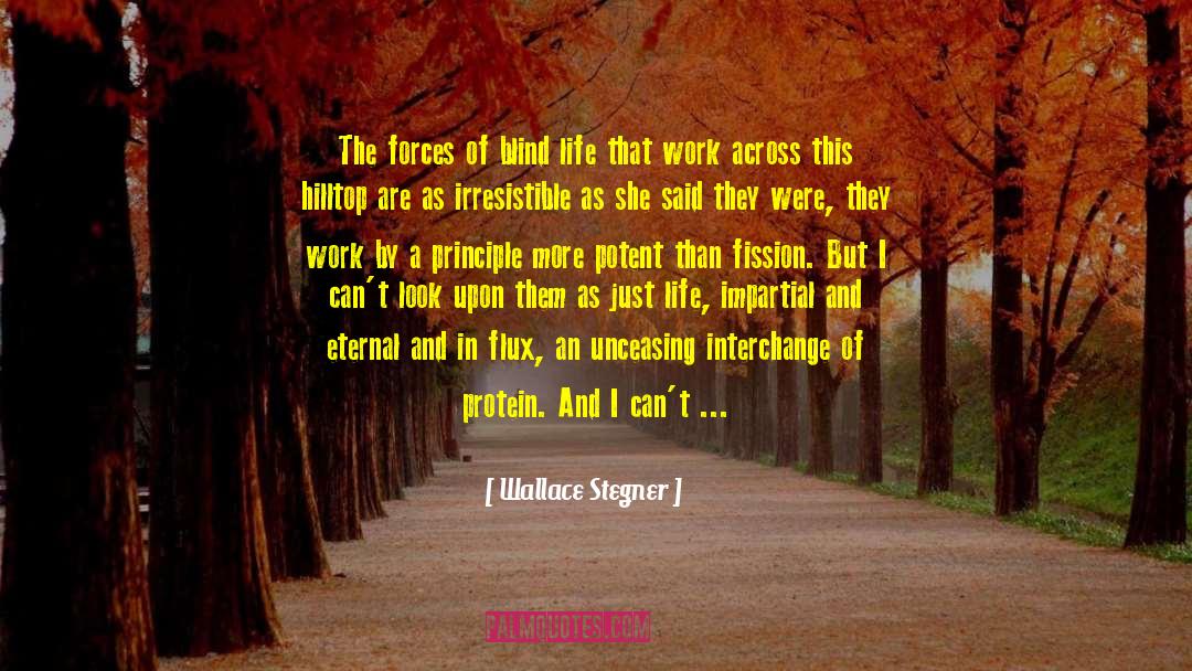 Wallace Stegner Quotes: The forces of blind life