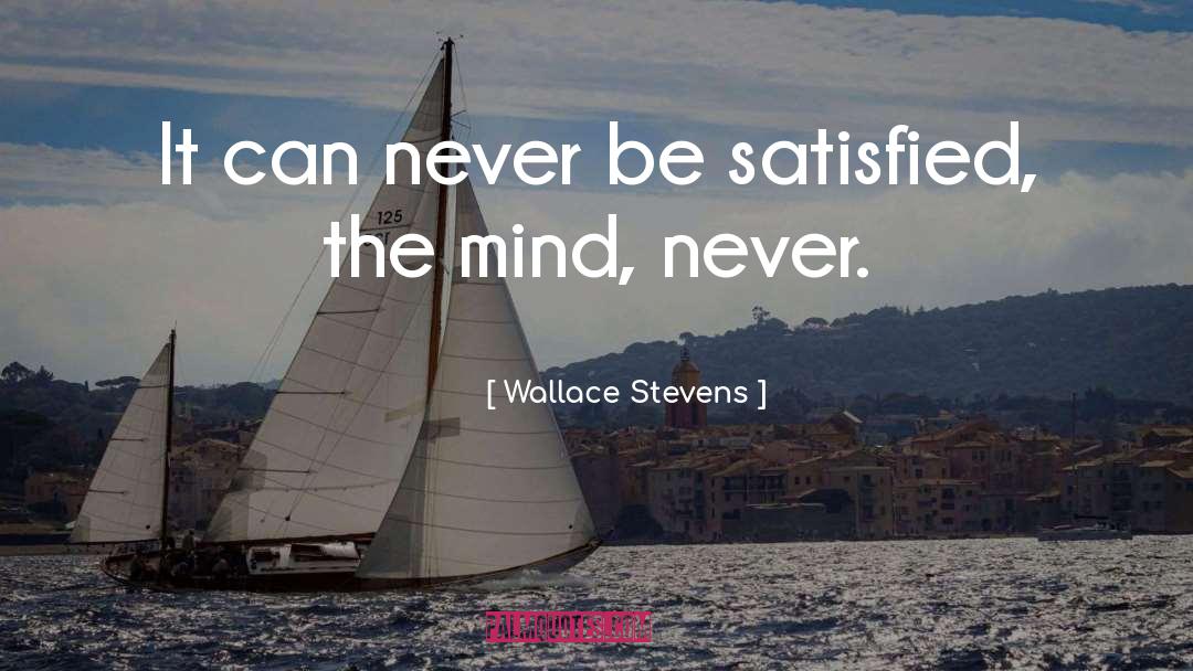 Wallace Stevens Quotes: It can never be satisfied,