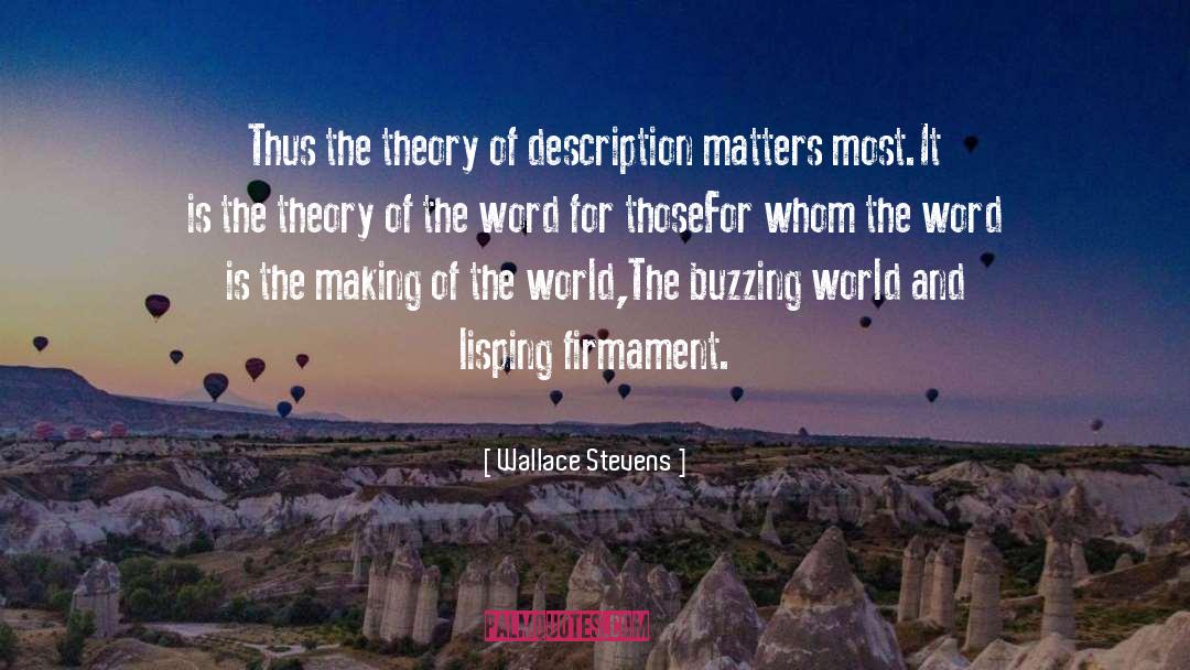 Wallace Stevens Quotes: Thus the theory of description