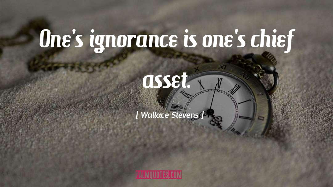 Wallace Stevens Quotes: One's ignorance is one's chief