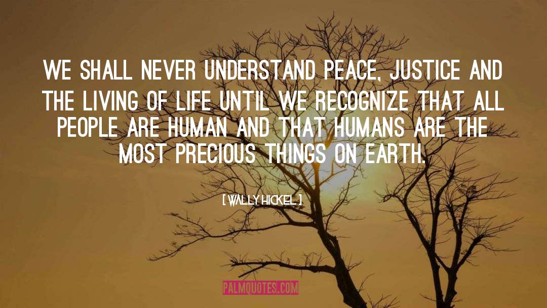 Wally Hickel Quotes: We shall never understand peace,