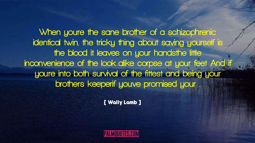 Wally Lamb Quotes: When you're the sane brother