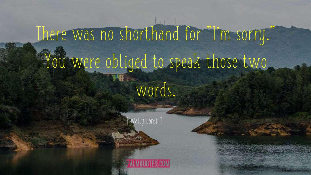 Wally Lamb Quotes: There was no shorthand for