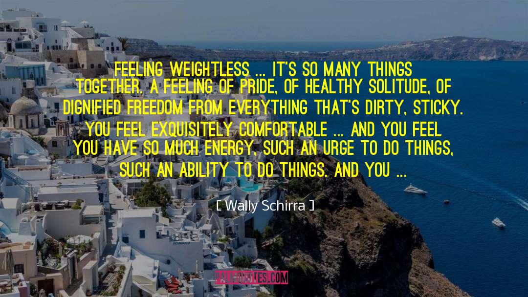 Wally Schirra Quotes: Feeling weightless ... it's so