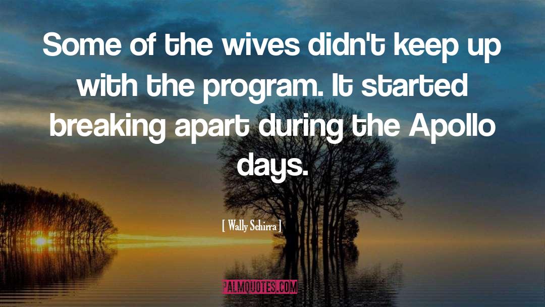 Wally Schirra Quotes: Some of the wives didn't