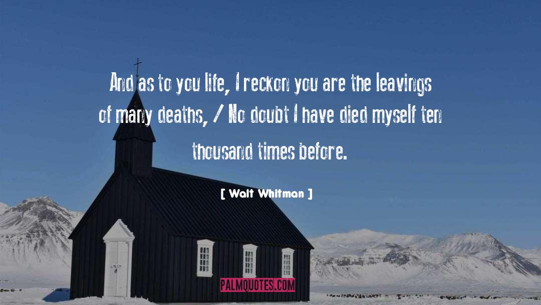 Walt Whitman Quotes: And as to you life,