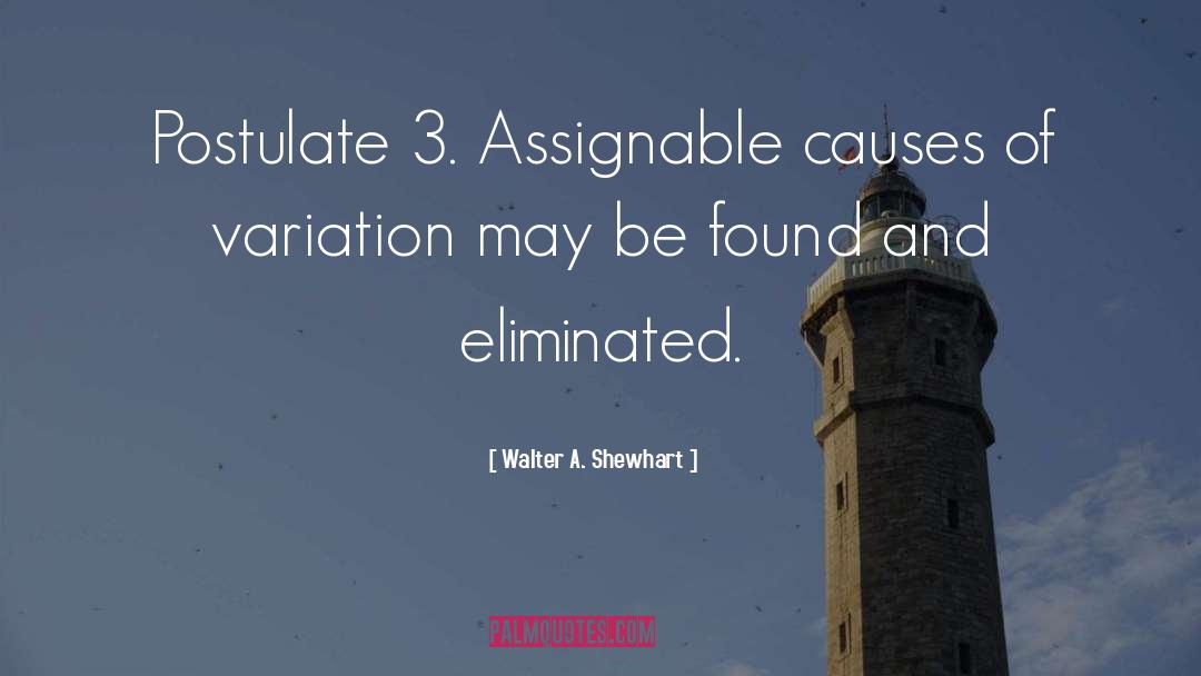 Walter A. Shewhart Quotes: Postulate 3. Assignable causes of
