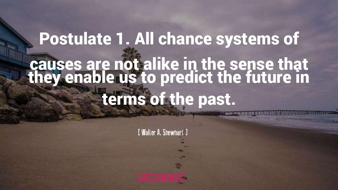 Walter A. Shewhart Quotes: Postulate 1. All chance systems