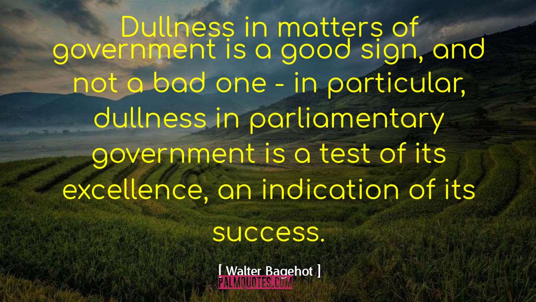 Walter Bagehot Quotes: Dullness in matters of government